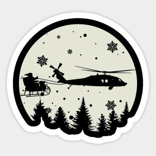 UH-60 Blackhawk Pulling Santa's Sleigh Sticker